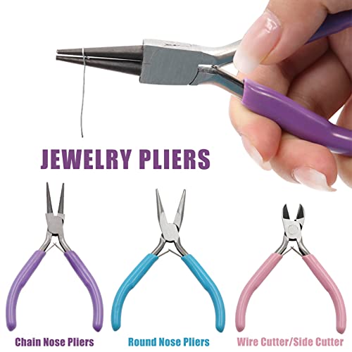 MENFENG Jewellery Pliers Set, 3pce Jewellery Making Pliers Tools with Needle Nose/Chain Nose/Wire Cutters Pliers, Used for Jewellery Repair, hand