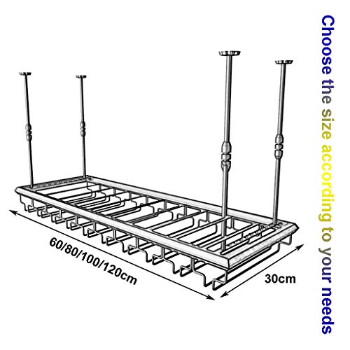 Metal Retro Wall Hanging Mounted Wine Champagne Glass Goblets Stemware Rack Holder, 80 x 30 cm Hold Up to 8 Bottles Wine and 24 Cups Glasses