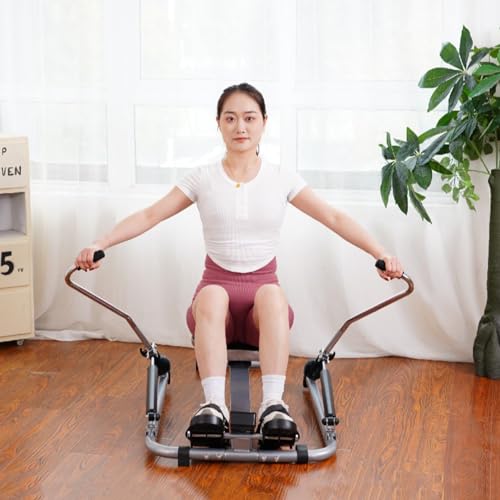 HAWEWE Hydraulic Rowing Machine For Home Use Resistance Adjustable Rower Machine With LCD Monitor Home Gym Up To 264lbs Weight Capacity