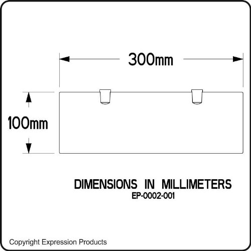 Expression Products Straight Acrylic Safety Shelf 300mm x100mm, Bathroom, Bedroom, Office, Free Trolley Token Material Sample Included per Shipme