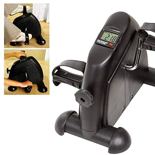 LUNEZY Mini Exercise Bike Seated Exerciser Stationary Pedal Bike for Legs and Arms Cycling With LCD Monitor, Portable Pedal Exerciser Arm Leg Cyc
