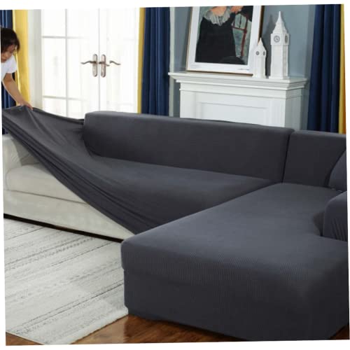 Grey Couch Covers for 1 2 3 4 Seater, Sectional Sofa Covers L Shape Stretch Slipcover Thick for Living Room Dogs Pets, Washable Durable Furniture