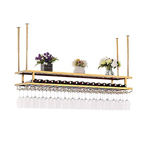EYLINK Wine Racks,Bottle Holder Wine Glass Holder Counter Bar Wall Mounted/Hanging Wine Glass Rack/Cup Holder Vintage Top/Vintage Hanging Wine Bo