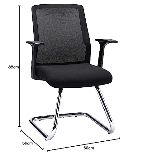 Office Hippo Desk Chair, Ergonomic Office Chair For Home & Office With Breathable Mesh Backrest, Fixed Arms For Comfort & Support, Computer Chair