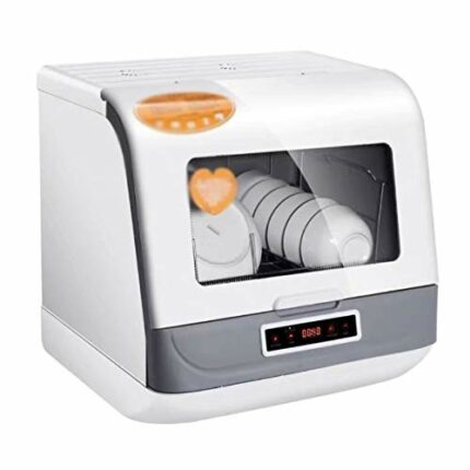 SKREOJF Intelligent Automatic Dishwasher, 6 Sets of Small Air-drying Integrated Dishwasher for Household Desktop