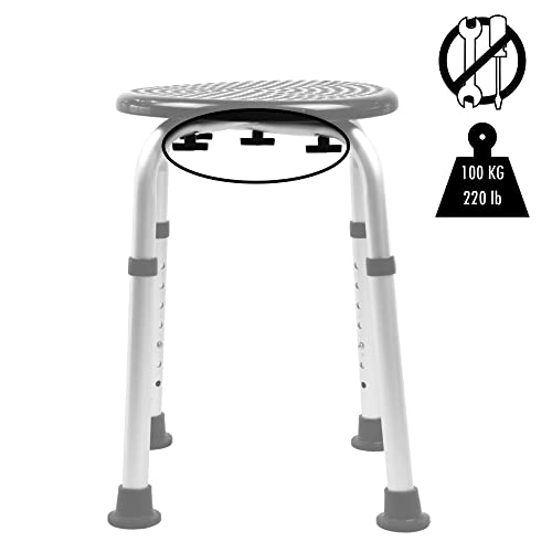 PEPE - Round Shower Stools for Elderly, Bath Seats for Adults, Disabled Bathroom Chairs and Stools, Non Slip Shower Seat Adjustable, Bath Stools