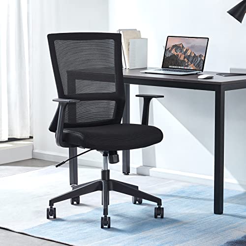 Sunon Ergonomic Office Chair - Mesh Mid-Back Desk Chair with Lumbar Support and Rollerblade Wheels