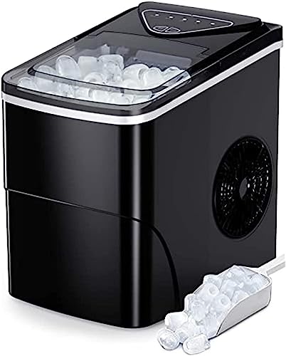 Shykey countertop ice machine Ice Makers Countertop 9 Cubes Ready in 6 Mins 26lbs in 24Hrs Self-Cleaning Ice Machine with Ice Scoop and Basket ic