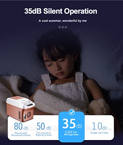 SPLAWN Car Fridge Freezer, 12V/24V Household Refrigerated Portable Small Freezer, 15L Compact Compressor Car Refrigerator, Suitable for Outdoor a