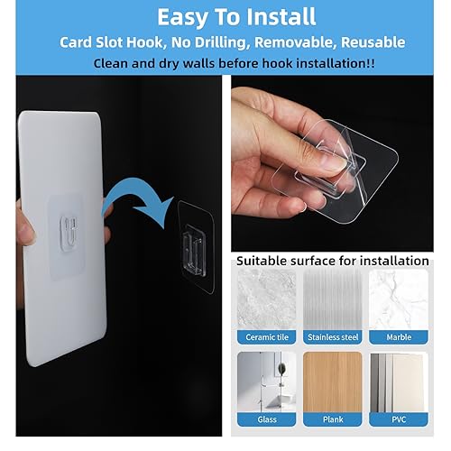 EUAIAJ Shower Mirror Fogless for Shaving Men Wall Mount, Fog Free Shave Mirror Travel Bathroom, NO-Drilling & Removable & Shatterproof, with 2 Hi