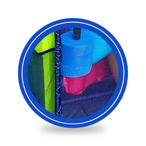 Pool Bins Outdoor Pool Floats, Balls, Toys and Equipment Rolling Mesh Organizer Storage Bin, Large (35" W x 25.4" L x 37.5" H), Blue/White