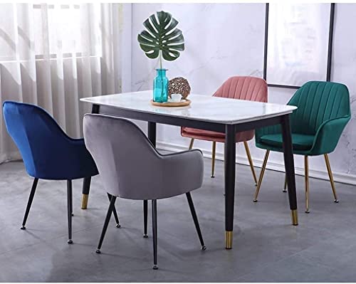 Modern Kitchen Dining Room Chairs Home Kitchen Dining Chair Set Of 2 Living Room Armchair with Metal Legs Velvet Seat and Backrests (Color : Grey