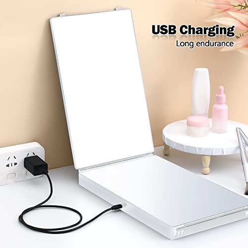 JANMPASK LED 3 Way Mirror for Self Hair Cutting Mirror Vanity Mirror Barber Supplies Accessories 360 Makeup Mirror with Light Trifold Mirror to S