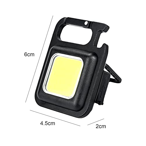 Mini LED Flashlight Torch, COB Rechargeable Keychain Small Flash Light 1000 Lumen, Portable Pocket Light 4 Light Modes Waterproof Keyring Torch f