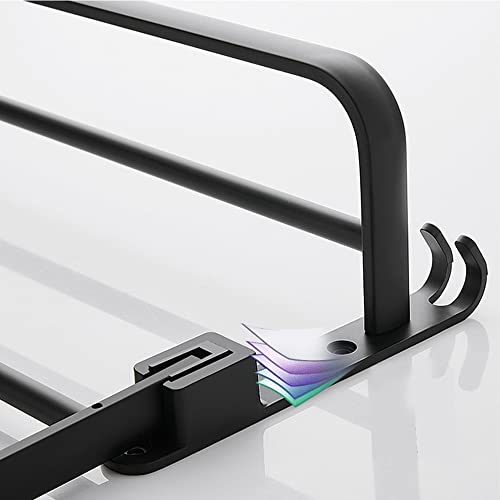 HIGOH Towel Racks,Bathroom Towel Rack Wall Mounted Towel Holder,Towel Rack,Wall Mounted Folding Towel Holder Storage Shelf with Hook,Bathroom Acc