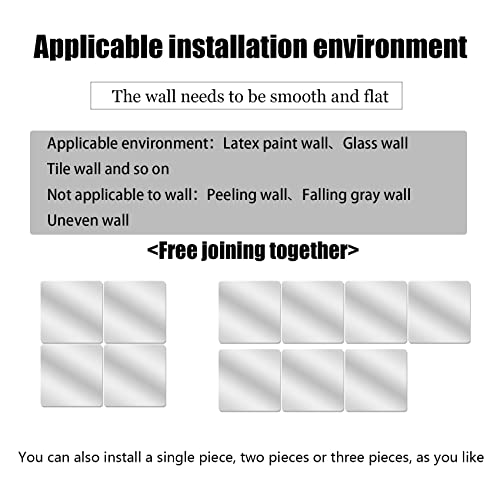 Workout Mirror for Home Gym Wall, 4Pcs Acrylic Full Length Mirror Tiles for Living Room Bedroom Bathroom (10.2×10.2in)