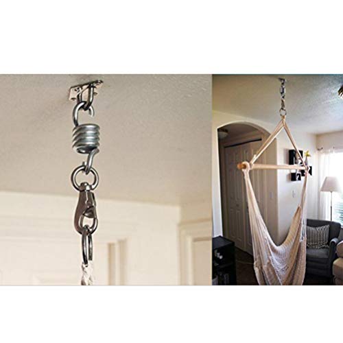 Egg Chair Swing 1 Pc Hammock Chair Hanging Porch Swing Spring Heavy Duty Stainless Steel Hammock Swing Hardware Dual Swivel Hooks (6.7mm) Outdoor