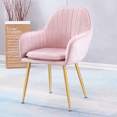 Modern Kitchen Dining Room Chairs Living Room Kitchen Velvet Dining Chairs With Arms Rest Back Support Golden Metal Legs (Color : Dark grey)