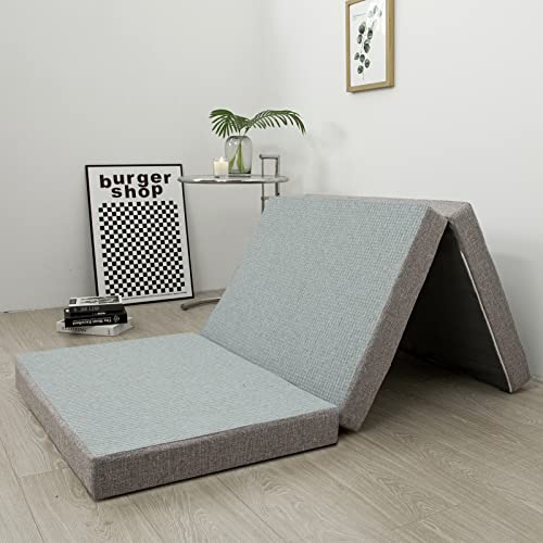 MAXYOYO Folding Mattress, Tri Fold Floor Mattress 15cm Gel Memory Foam with Washable Cover,Foldable in Three,Space-Saving for Guest (135x190x15cm