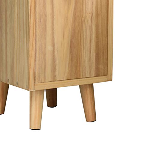 N/A All Solid Wood Bedside Cabinet, Narrow Mini Locker, Small Apartment Simple European Style Bedside Cabinet Solid Wood