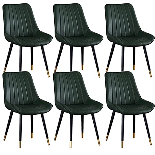 Kitchen Dining Room Furniture Chairs Dining Chairs Set Of 6 Kitchen Chairs with PU Cushion Seat Back, Modern Mid Century Living Room Side Chairs