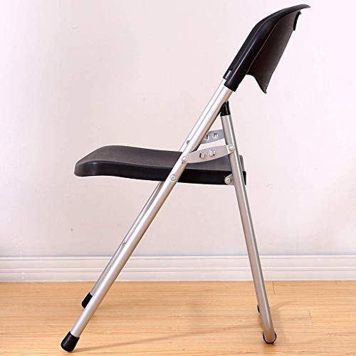EYHLKM Black Folding Chair, Home Simple Backrest Study Room, Display Chair, Metal Chair Legs