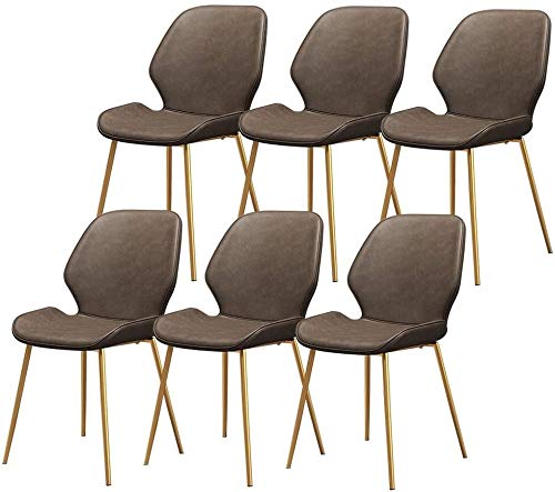 dining chair Kitchen Dining Room Furniture Chairs Dining Chairs Set Of 6 Vintage Dining Side Chairs PU Cushion Seat Bar Chairs Metal Legs Non-Sli