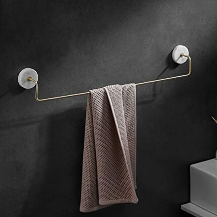 HIGOH Towel Racks, Towel Rail for Bathroom,Punch-Free Bathroom Marble Hand Towel Holder,Nordic Minimalist Single-Bar Bathroom Light Styleen Towel