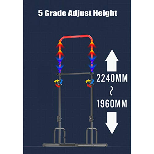 ZXYWW Pull Up Dip Station for Home Gym, 5 Grade Height Adjustable Strength Training Workout Equipment, Heavy Duty Power Tower - 800 Lbs