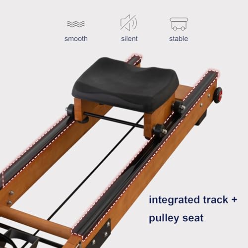 Water Rowing Machine For Home Use Foldable Rower Machine With LCD Monitor, Tablet Holder Cardio Equipment 330lbs Weight Capacity (Color : Walnut)