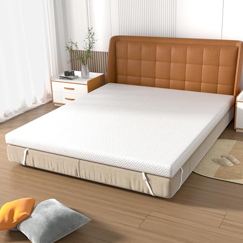 Memory Foam Mattress Topper King Size, 3 Inch Gel-Infused Cooling Mattress Pad Cover for Back Pain,Bed Topper with Removable & Washable Bamboo Co