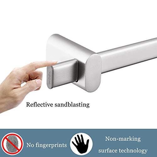 Single Towel Bar Wall Mounted Towel Bar Movable Base Aluminum Towel Bar Bathroom Towel Holder for Shower Room Bedroom and Kitchen