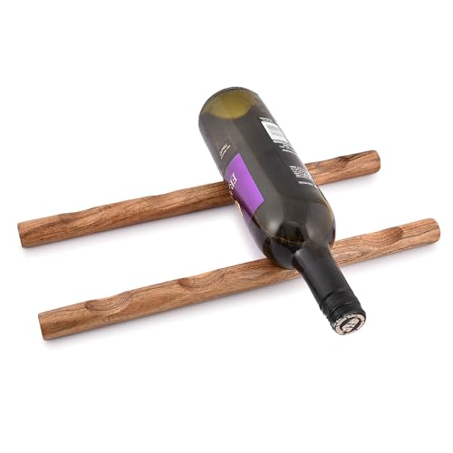 EDHAS Tabletop Wine Racks Acacia Wood Wine Bottle Holder Rack Shelf Organizer, Perfect for Home Décor and Wine Gifts (38.1cm x 2.54cm x 2.54cm) (