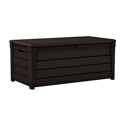 Keter Brightwood 454L Outdoor Garden Storage Box Garden Furniture - Brown & City 113L Outdoor Garden Storage Box Garden Furniture - Dark Grey