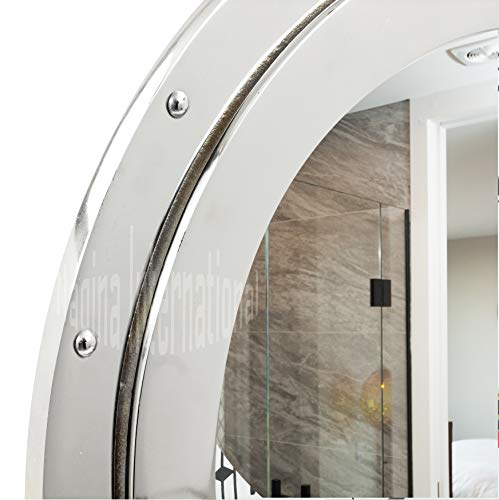Nagina International Nickel Porthole Mirror - 20 Inch Diameter