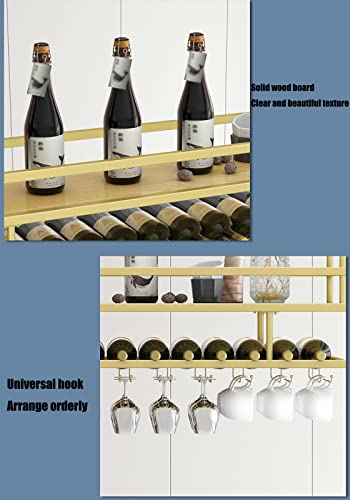 EYLINK 2 Layer Hanging Wine Glass Rack, Vintage Wine Bottle Holder, Ceiling Decoration Wine Glass Rack, Adjustable Height, for Kitchen and Bars,