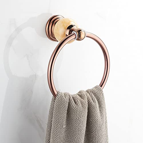 HIGOH Towel Racks,Towel Holder Bath Towel Holder, Bathroom Hand Towel, Rose Nordic Towel, round Bath Towel Hanger Holder, Wall Mounted Hanging Ra