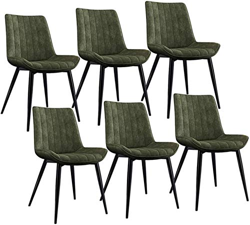 Modern Kitchen Dining Room Chairs Dining Chairs Set Of 6 Kitchen Counter Chairs Leisure Living Room Corner Chairs With Metal Legs PU Leather Seat