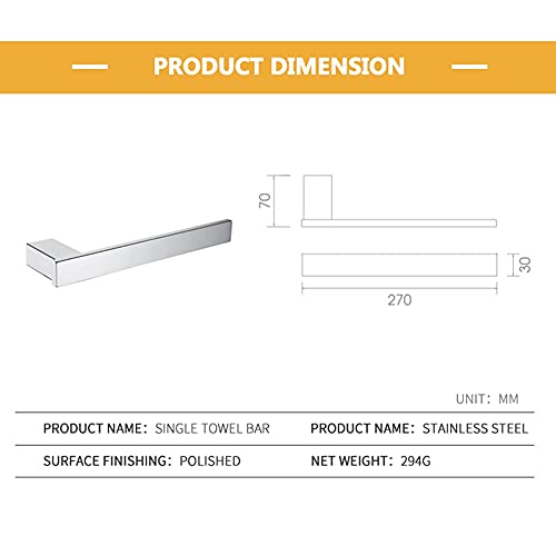 HIGOH Towel Racks,Towel Holder Towel Rail for Bathroom, Bathroom Towel Bar Towel Holder, Stainless Steel Hand Towel Holder, Wall Mounted Towel Ha