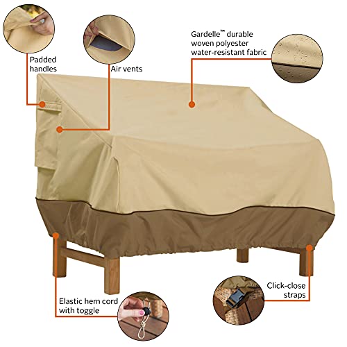 Classic Accessories Veranda Garden Bench Cover, Pebble/Bark/Earth (190 cm , Large)