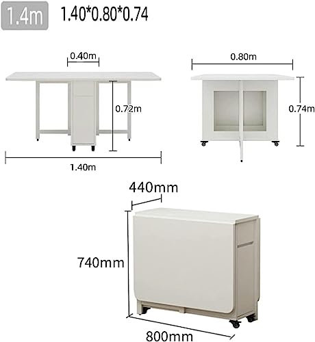 Extendable Folding Dining Table Set, Multifunctional Mobile Kitchen Table with 1 Storage Drawer and 6 Chairs, Space Saving Drop Leaf Dining Table