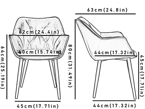 Kitchen Dining Room Furniture Chairs Dining Chair Set Of 2 Modern Velvet Living Room Bedroom Kitchen Armchair Metal Legs Lounge Chair Home Chair