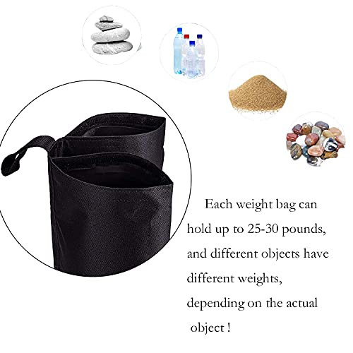 Dongawin gazebo Weights Bag Leg Weights for Pop up Canopy Tent, Patio Umbrella, Outdoor Furniture. (4small, Black)