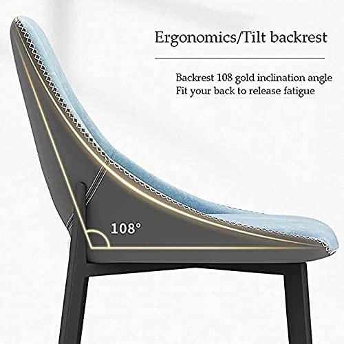 dining chair Set Of 4 Kitchen Chairs Modern Mid Century Living Room Dining Chair Technological Fabric with Carbon Steel Legs (Color : Beige)
