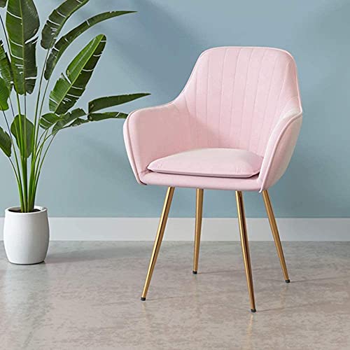 Leisure Dining Chairs Flannel Backrest Metal Legs for Study Living Room Restaurant Hotel (Color : Stlye 6)