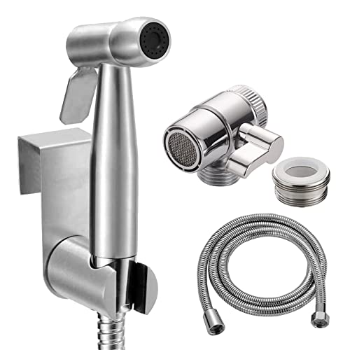 Portable Bidet Sprayer Kit - with Tap Diverter and Faucet Adapter for Kitchen Sink Faucet or Bathroom, Include 59" Hose and Hook up for Feminine