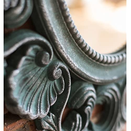 SDFGH Oval Handmade Wall Hanging Hollow out Antique Blue Classic Framed