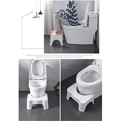 DevileLover 2 Pieces Toilet Stool 8” Bathroom Squatting Toilet Step Stool,| Relieve Constipation and Bloating