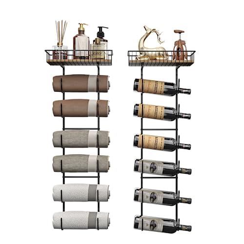 Simple Trending Towel Racks for Bathroom, Towel Rack Wall Mounted Bathroom Towel Holder, Black