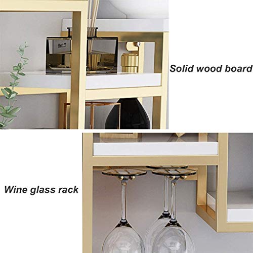 Nordic Gold Wine Racks Wall Holder, White Wood Board Wine Bottle Holder Wall Mounted Wine Holder, Wall Shelf Storage Organizer Rack, 106×20×60cm